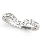 Xo Curved Half Eternity Ring in Gold & Platinum