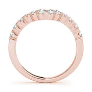 Xo Curved Half Eternity Ring in Gold & Platinum