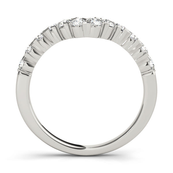 Xo Curved Half Eternity Ring in Gold & Platinum