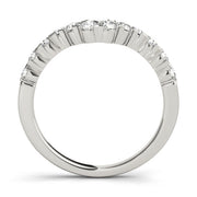 Xo Curved Half Eternity Ring in Gold & Platinum