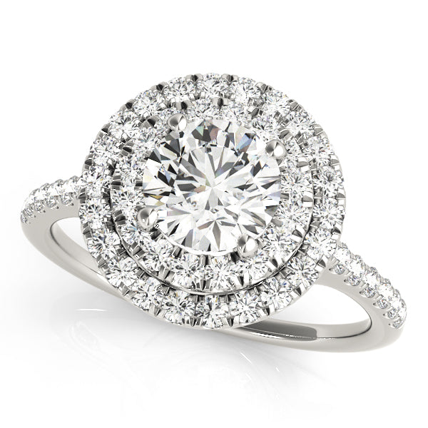 Adored Halo Round Diamond Engagement Ring in 10K/14K gold and platinum with certified lab-grown or natural diamonds