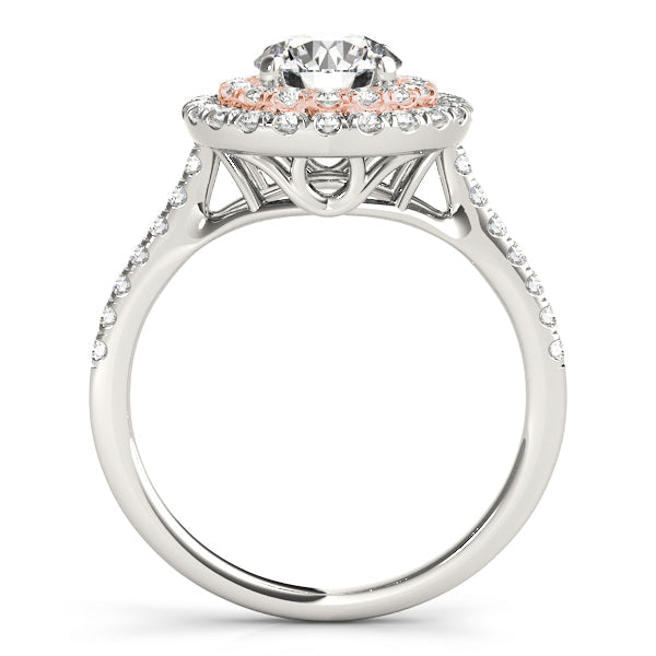 Adored Halo Round Diamond Engagement Ring in 10K/14K gold and platinum with certified lab-grown or natural diamonds