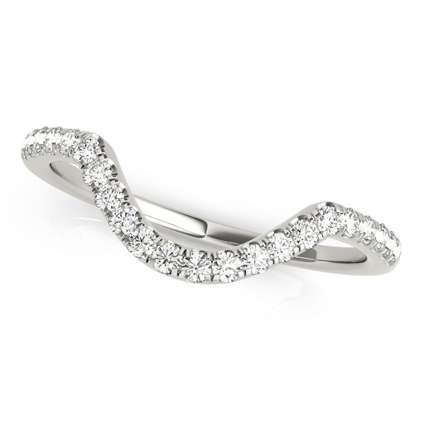 Curved Bands Half Eternity Ring in Gold & Platinum