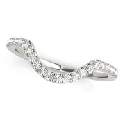 Curved Bands Half Eternity Ring in Gold & Platinum