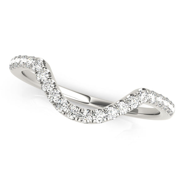Curved Bands Half Eternity Ring in Gold & Platinum