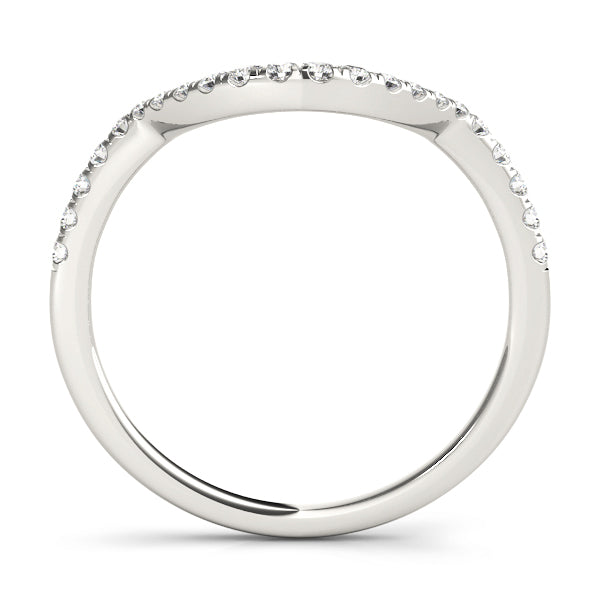 Curved Bands Half Eternity Ring in Gold & Platinum