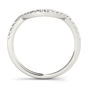 Curved Bands Half Eternity Ring in Gold & Platinum