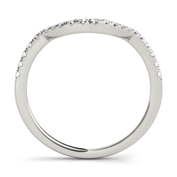 Curved Bands Half Eternity Ring in Gold & Platinum