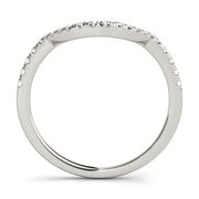 Curved Bands Half Eternity Ring in Gold & Platinum