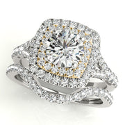 Resplendent Halo Round Diamond Engagement Ring in 10K/14K gold and platinum with certified lab-grown or natural diamonds