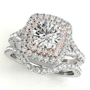 Resplendent Halo Round Diamond Engagement Ring in 10K/14K gold and platinum with certified lab-grown or natural diamonds