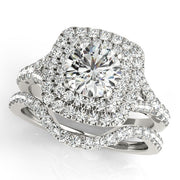 Resplendent Halo Round Diamond Engagement Ring in 10K/14K gold and platinum with certified lab-grown or natural diamonds