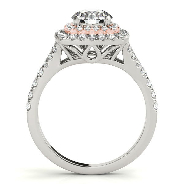Resplendent Halo Round Diamond Engagement Ring in 10K/14K gold and platinum with certified lab-grown or natural diamonds