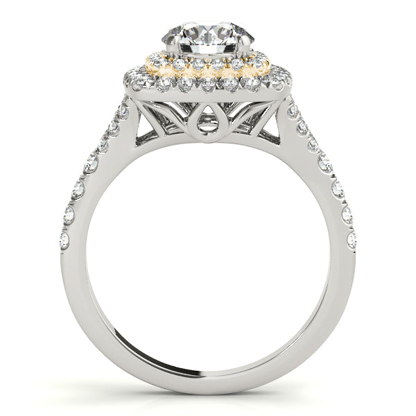 Resplendent Halo Round Diamond Engagement Ring in 10K/14K gold and platinum with certified lab-grown or natural diamonds
