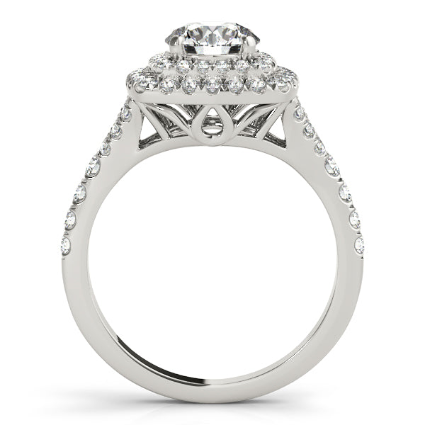 Resplendent Halo Round Diamond Engagement Ring in 10K/14K gold and platinum with certified lab-grown or natural diamonds