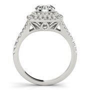 Resplendent Halo Round Diamond Engagement Ring in 10K/14K gold and platinum with certified lab-grown or natural diamonds