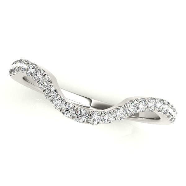 Curved Half Eternity Ring in 10K/14K gold and platinum with certified lab-grown or natural diamonds