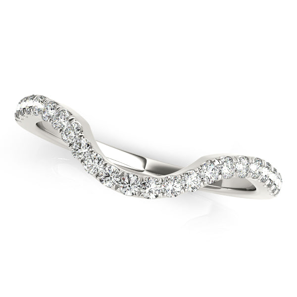 Curved Half Eternity Ring in Gold & Platinum