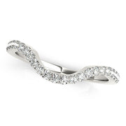 Curved Half Eternity Ring in Gold & Platinum