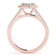 Cherished Halo Marquise Diamond Engagement Ring in 10K/14K gold and platinum with certified lab-grown or natural diamonds