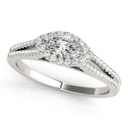 Cherished Halo Marquise Diamond Engagement Ring in 10K/14K gold and platinum with certified lab-grown or natural diamonds