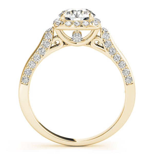 Noble Halo Round Diamond Engagement Ring in 10K/14K gold and platinum with certified lab-grown or natural diamonds