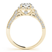 Noble Halo Round Diamond Engagement Ring in 10K/14K gold and platinum with certified lab-grown or natural diamonds
