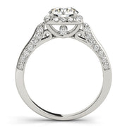 Noble Halo Round Diamond Engagement Ring in 10K/14K gold and platinum with certified lab-grown or natural diamonds