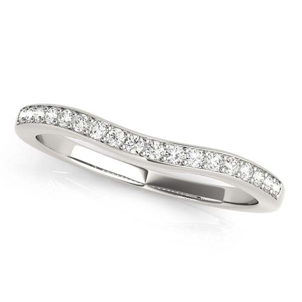 Prong in Channel Curved Half Eternity Ring in Gold & Platinum