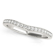 Prong in Channel Curved Half Eternity Ring in Gold & Platinum