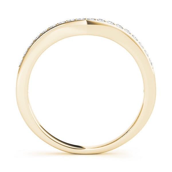Prong in Channel Curved Half Eternity Ring in Gold & Platinum
