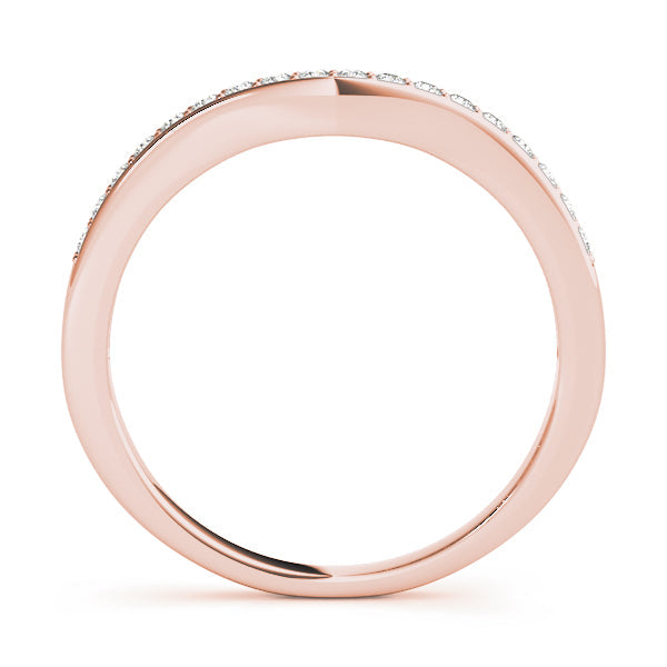 Prong in Channel Curved Half Eternity Ring in Gold & Platinum