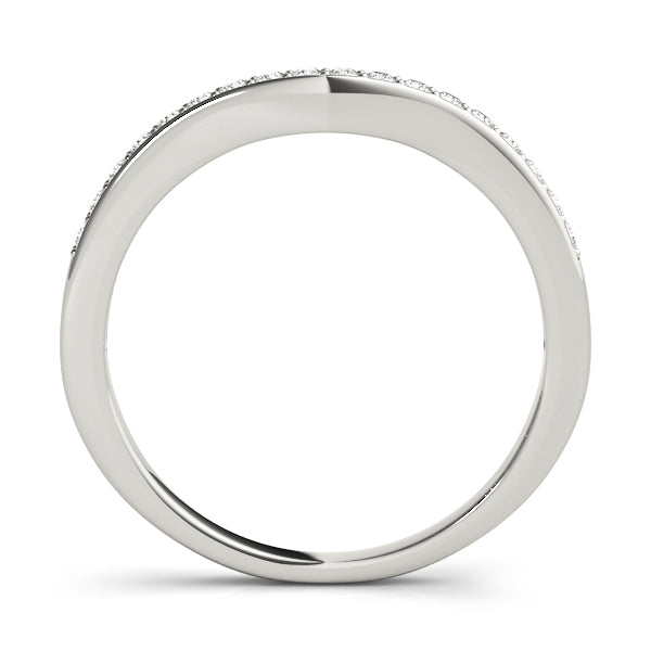 Prong in Channel Curved Half Eternity Ring in Gold & Platinum