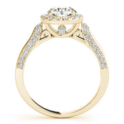 Classic Halo Round Diamond Engagement Ring in 10K/14K gold and platinum with certified lab-grown or natural diamonds