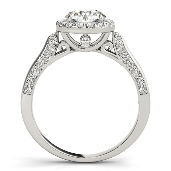 Classic Halo Round Diamond Engagement Ring in 10K/14K gold and platinum with certified lab-grown or natural diamonds