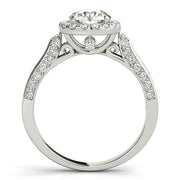 Classic Halo Round Diamond Engagement Ring in 10K/14K gold and platinum with certified lab-grown or natural diamonds