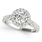 Classic Halo Round Diamond Engagement Ring in 10K/14K gold and platinum with certified lab-grown or natural diamonds