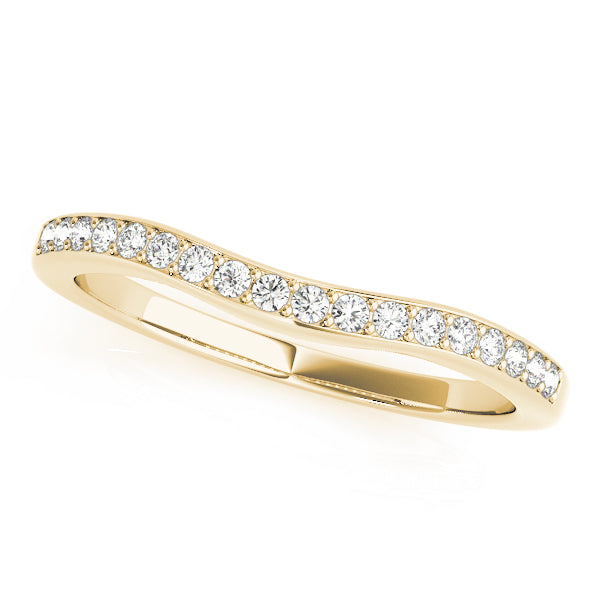 Prong-in-Channel Curved Half Eternity Ring in 10K/14K gold and platinum with certified lab-grown or natural diamonds
