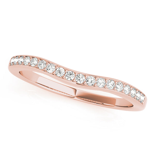 Prong-in-Channel Curved Half Eternity Ring in Gold & Platinum