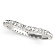 Prong-in-Channel Curved Half Eternity Ring in Gold & Platinum