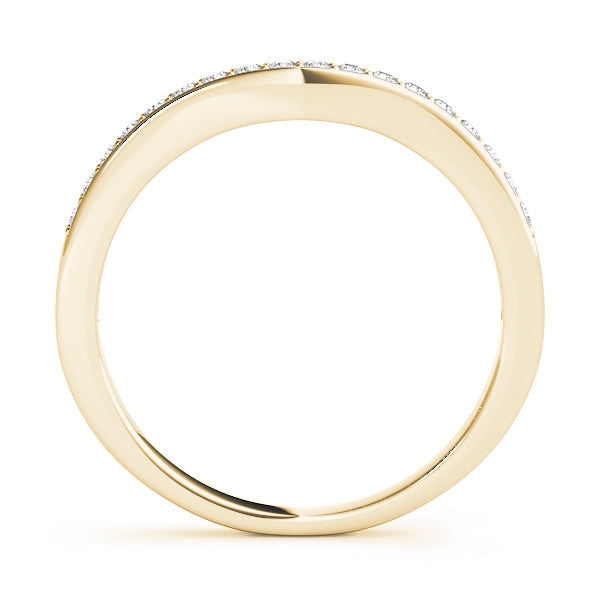 Prong-in-Channel Curved Half Eternity Ring in Gold & Platinum