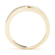 Prong-in-Channel Curved Half Eternity Ring in Gold & Platinum