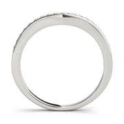 Prong-in-Channel Curved Half Eternity Ring in Gold & Platinum