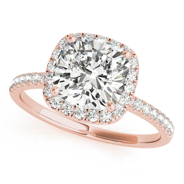 Timeless Halo Cushion Diamond Engagement Ring in 10K/14K gold and platinum with certified lab-grown or natural diamonds