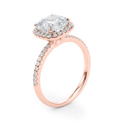 Timeless Halo Cushion Diamond Engagement Ring in 10K/14K gold and platinum with certified lab-grown or natural diamonds
