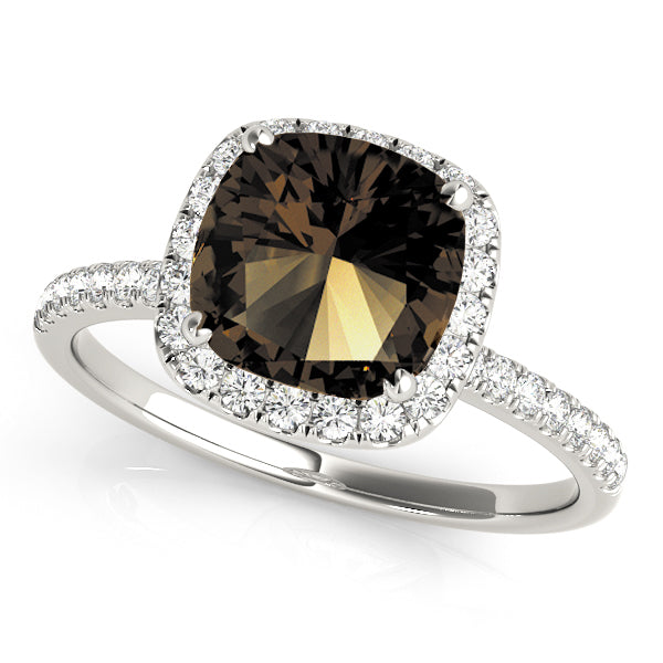 Timeless Halo Cushion Diamond Engagement Ring in 10K/14K gold and platinum with certified lab-grown or natural diamonds