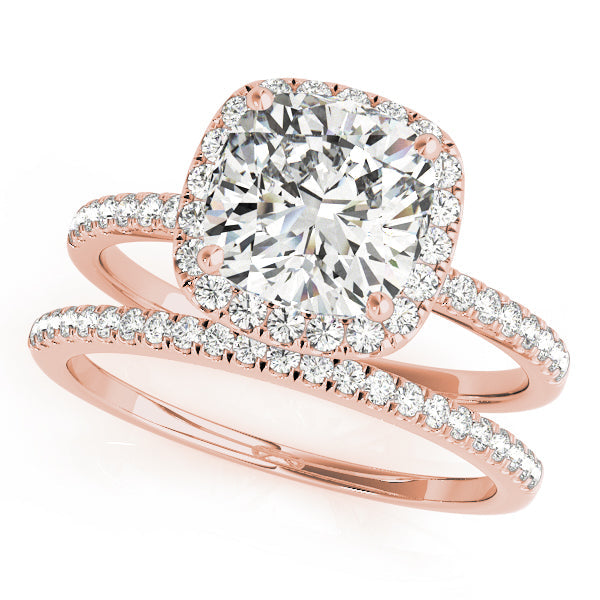 Timeless Halo Cushion Diamond Engagement Ring in 10K/14K gold and platinum with certified lab-grown or natural diamonds