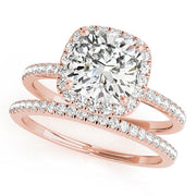 Timeless Halo Cushion Diamond Engagement Ring in 10K/14K gold and platinum with certified lab-grown or natural diamonds