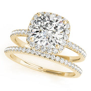 Timeless Halo Cushion Diamond Engagement Ring in 10K/14K gold and platinum with certified lab-grown or natural diamonds
