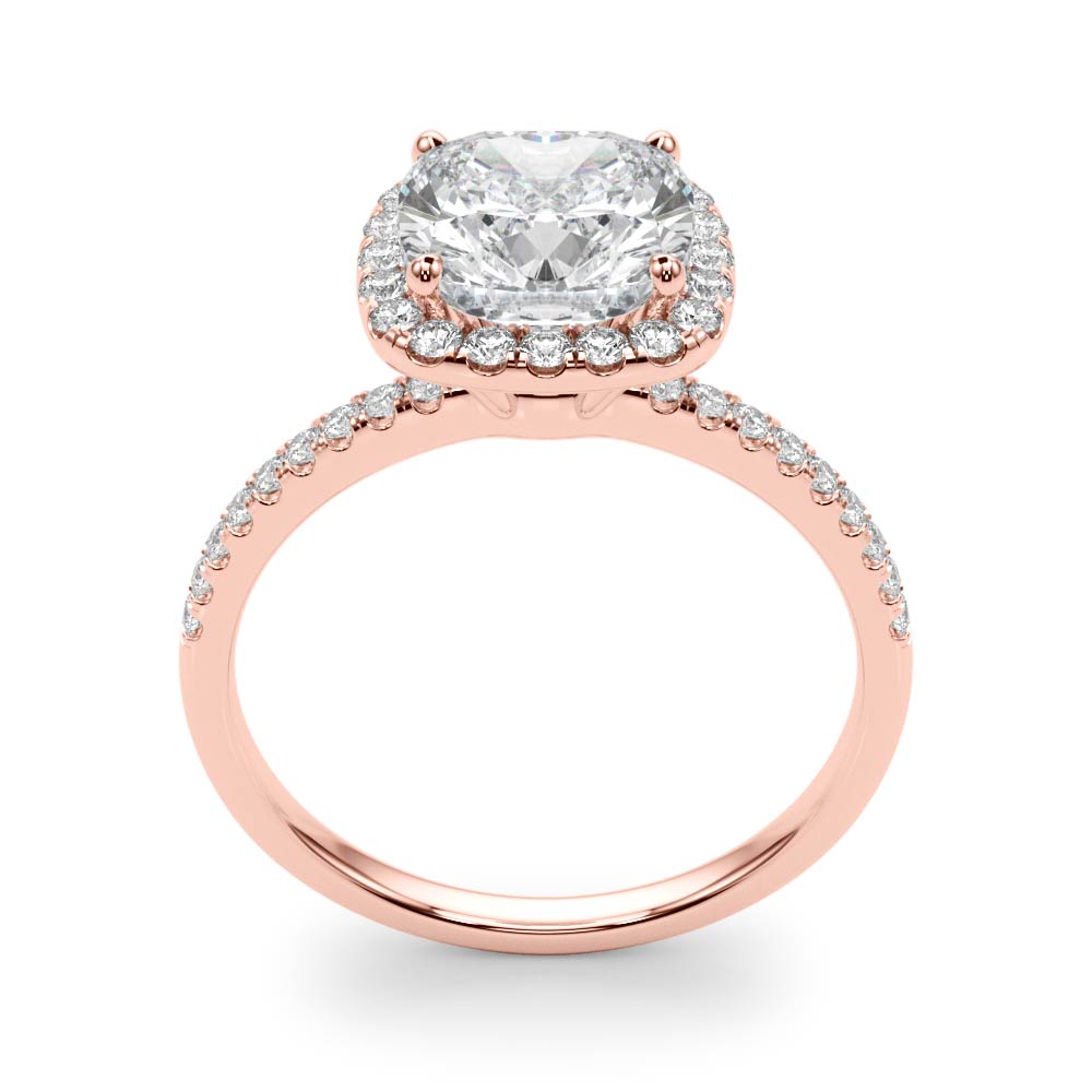 Timeless Halo Cushion Diamond Engagement Ring in 10K/14K gold and platinum with certified lab-grown or natural diamonds